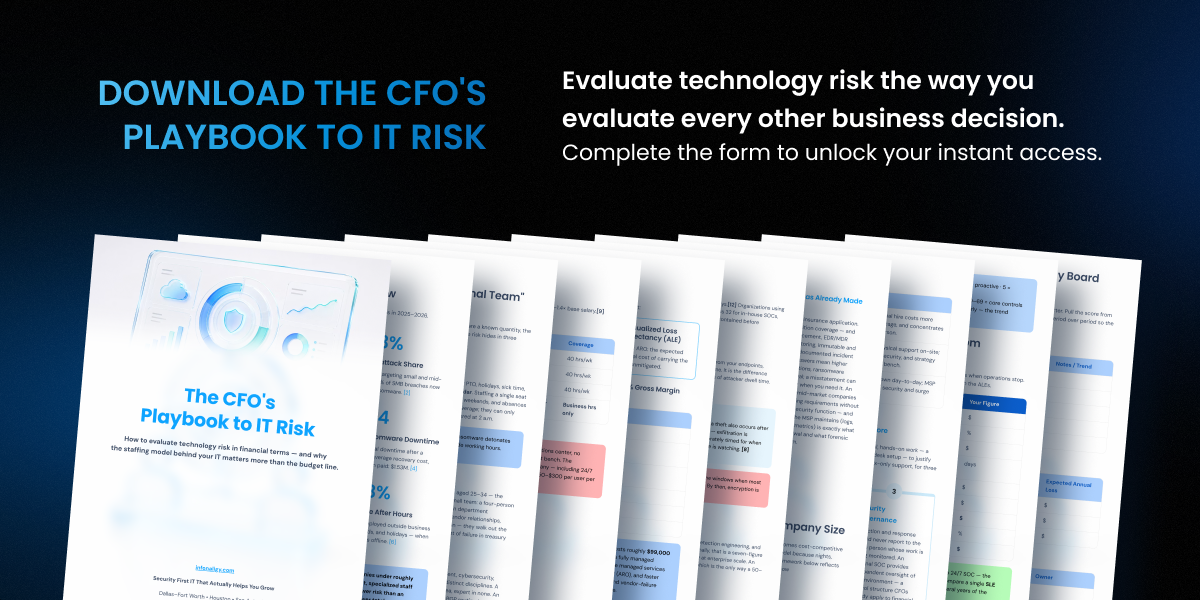 Download the CFO's Playbook to IT Risk — evaluate technology risk the way you evaluate every other business decision
